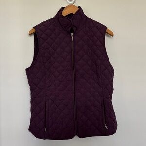Eddie Bauer Quilted Goose Down Vest Sz L EUC